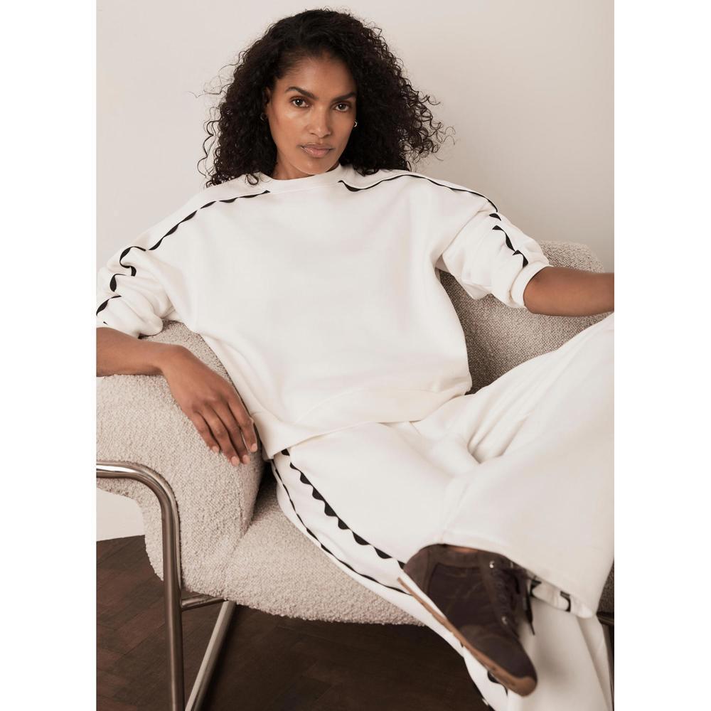 Mint Velvet Contrast Scallop Trim Sweatshirt